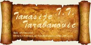 Tanasije Tarabanović vizit kartica